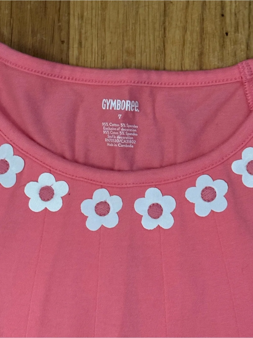 Gymboree Coral Pink Sleeveless Dress with White Flower Trim